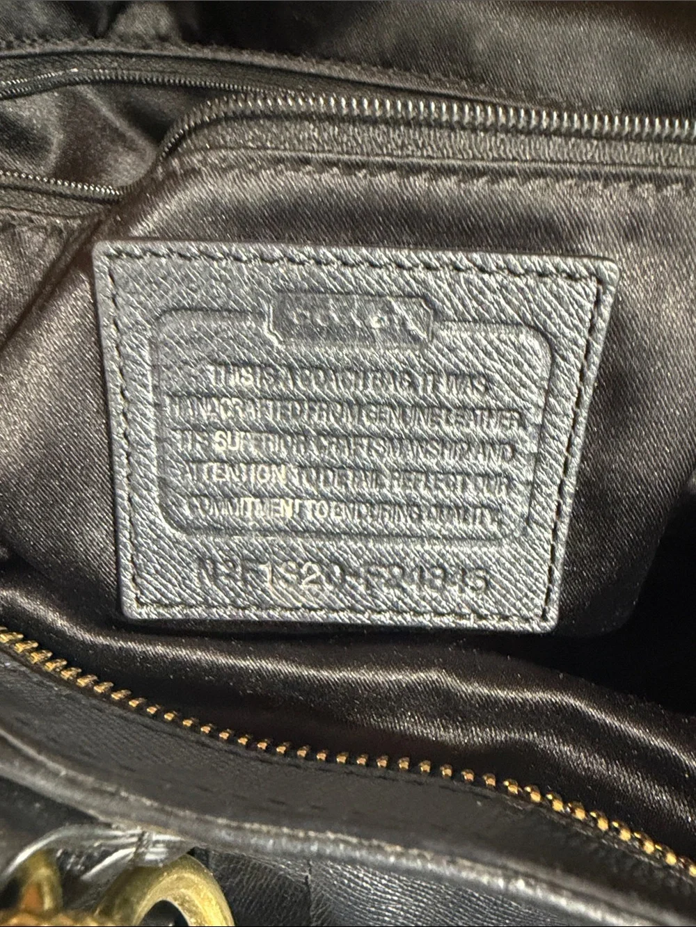 Coach Black Leather Turnlock Gold Chain Tote F21945 Crossbody Strap